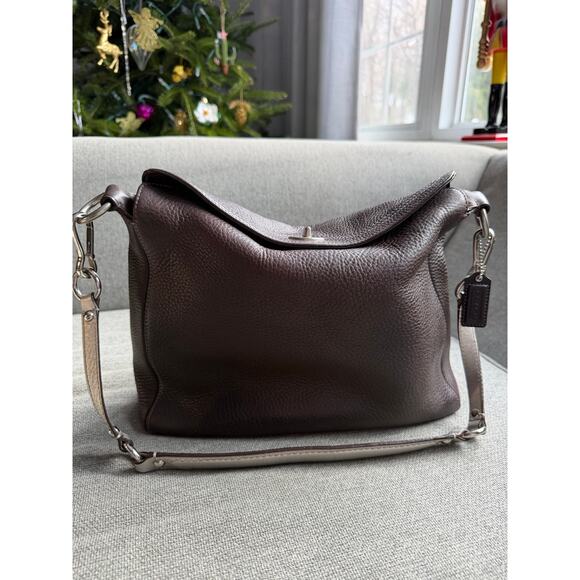Coach 10132 Distressed Pebbled Leather Dark Brown Chelsea Shoulder Bag Y2K - Picture 8 of 15